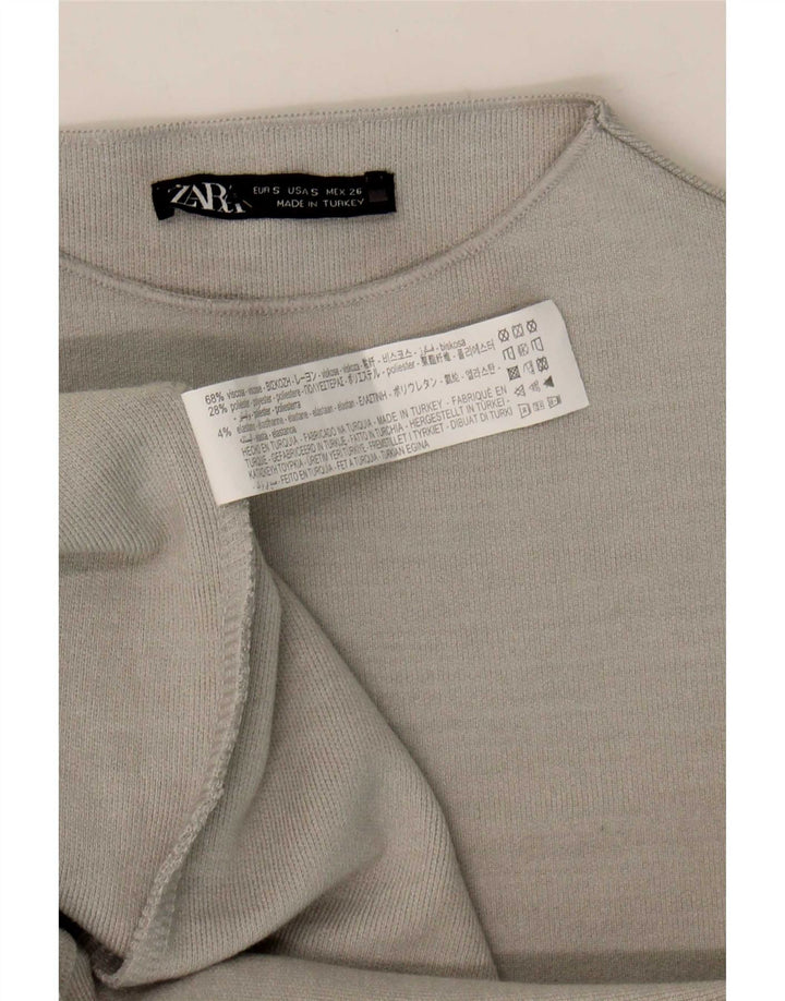 Vestito aderente da donna Zara UK 8 piccolo in viscosa grigia
