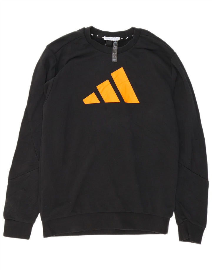 Felpa grafica da uomo Adidas Maglione piccolo cotone nero