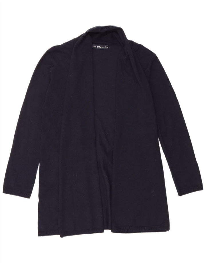 Maglione cardigan aperto da donna Zara UK 10 piccolo in viscosa blu navy