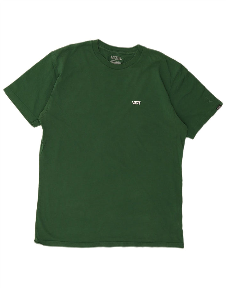 T-shirt da uomo con vestibilità classica VANS, top in cotone verde medio