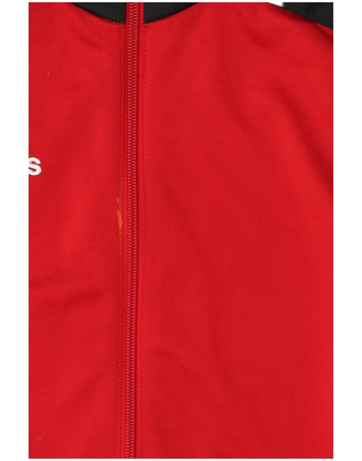 Giacca da ginnastica da uomo Adidas Small in poliestere color block rosso