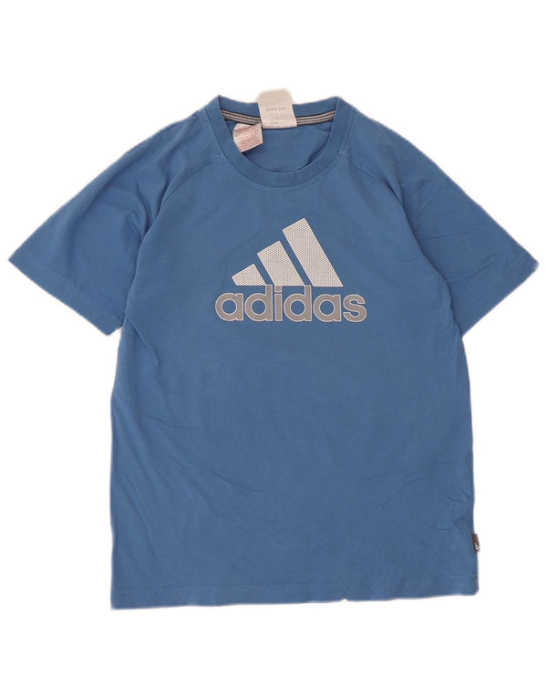 T-shirt grafica da ragazzo Adidas Top 11-12 anni in cotone blu