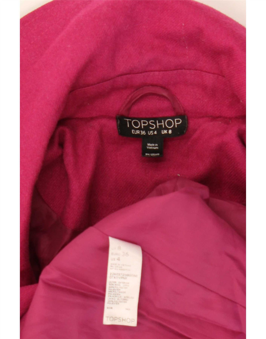 Soprabito da donna Topshop UK 8 piccolo in lana rosa