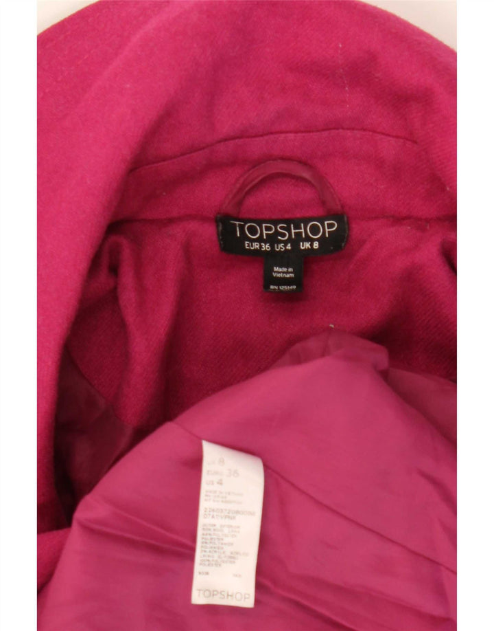 Soprabito da donna Topshop UK 8 piccolo in lana rosa