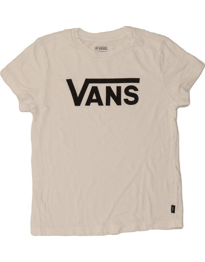 VANS Womens Graphic T-Shirt Top UK 10 Small White Cotton Vintage Vans and Second-Hand Vans from Messina Hembry 
