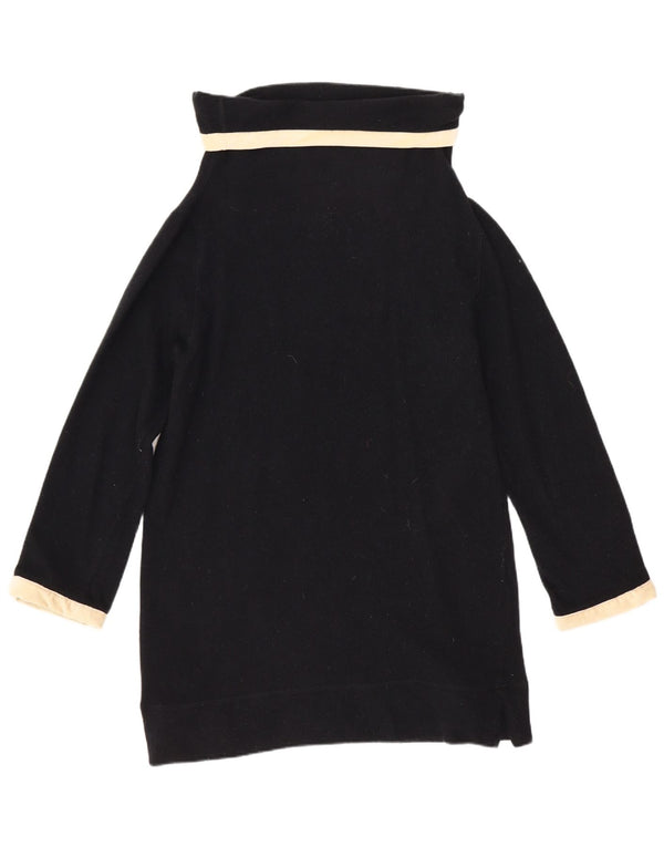 Maglione maglione a collo alto da donna Fay UK 14 Large Blu Navy a blocchi di colore