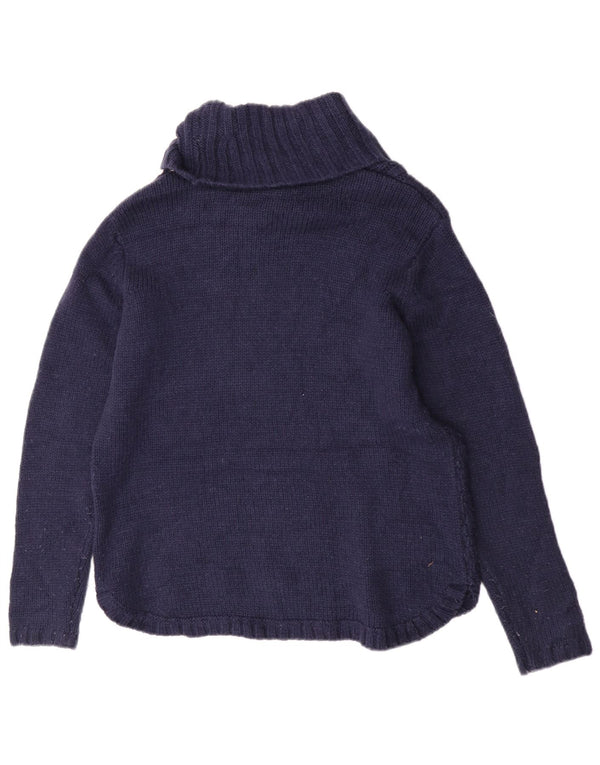 Maglione maglione a collo alto da donna Joules UK 12 Acrilico blu navy medio