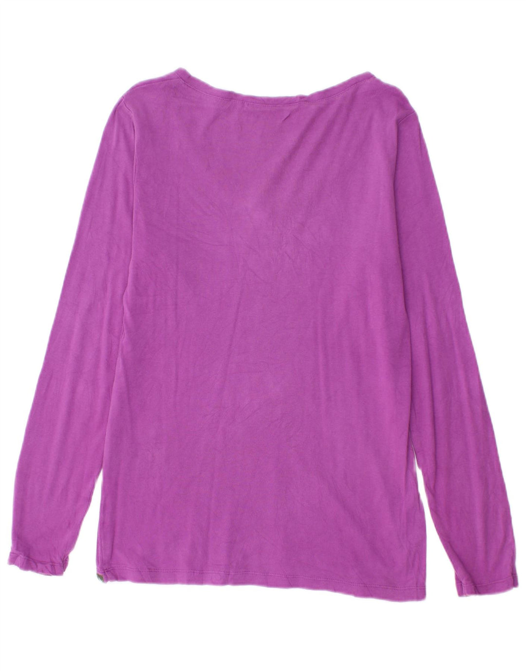 EDDIE BAUER Top da donna a maniche lunghe UK 14 Cotone viola medio