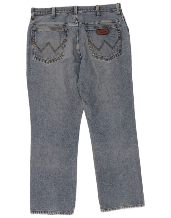 Jeans dritti da uomo Wrangler vestibilità regolare W36 L30 cotone blu