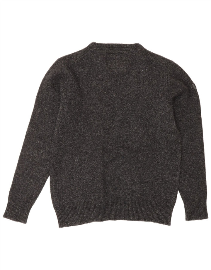 Maglione maglione girocollo da donna Superdry UK 14 grande grigio screziato