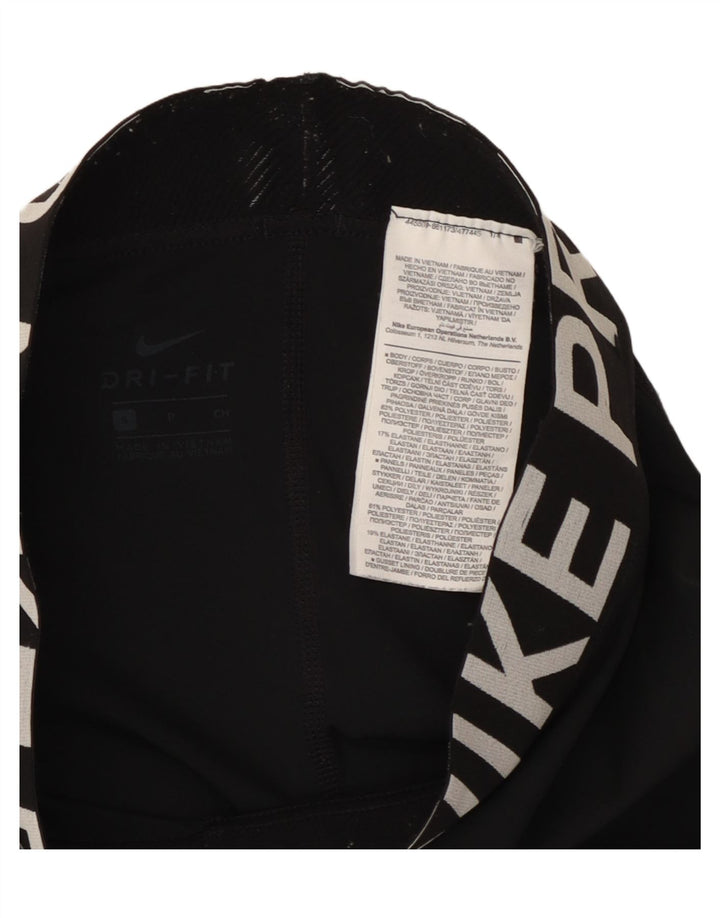 Leggings grafici da donna Nike UK 8 piccoli sportivi in poliestere nero