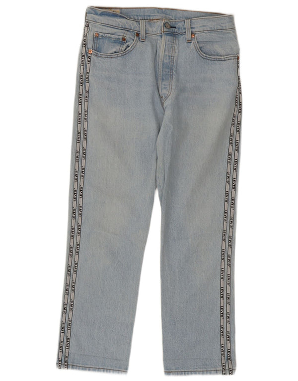 Jeans dritti con grafica Levi's 501 da donna W30 L26 blocco di colore blu