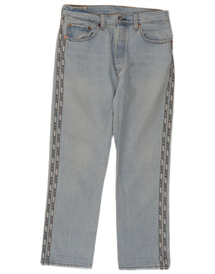 Jeans dritti con grafica Levi's 501 da donna W30 L26 blocco di colore blu