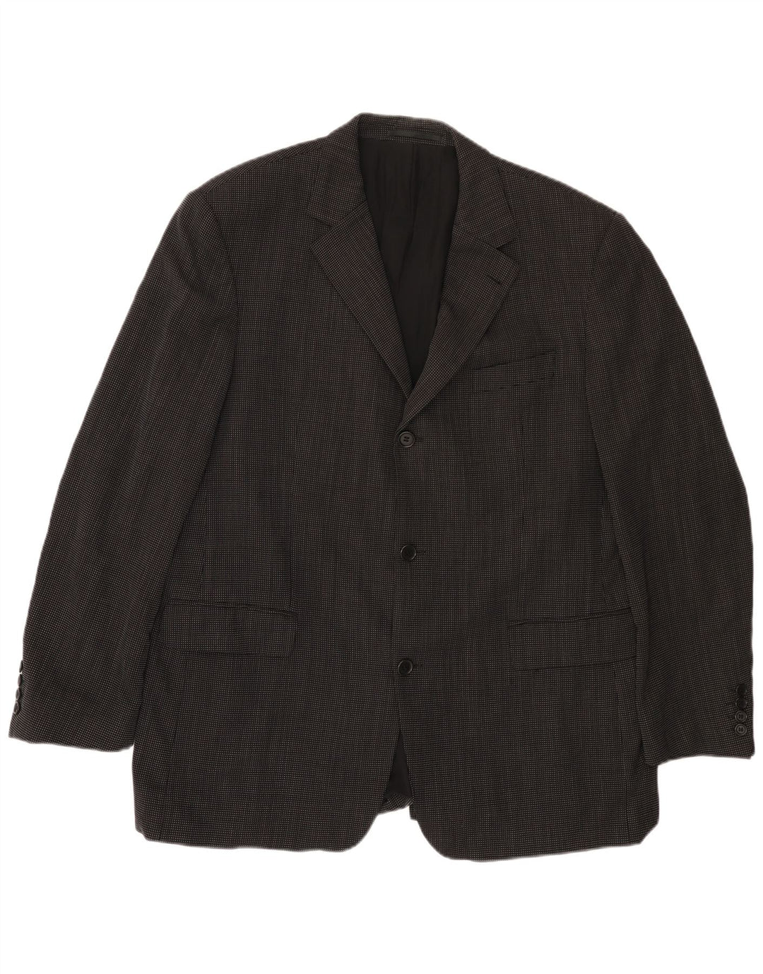 Giacca blazer da uomo a 3 bottoni HUGO BOSS EU 56 3XL lana maculata nera