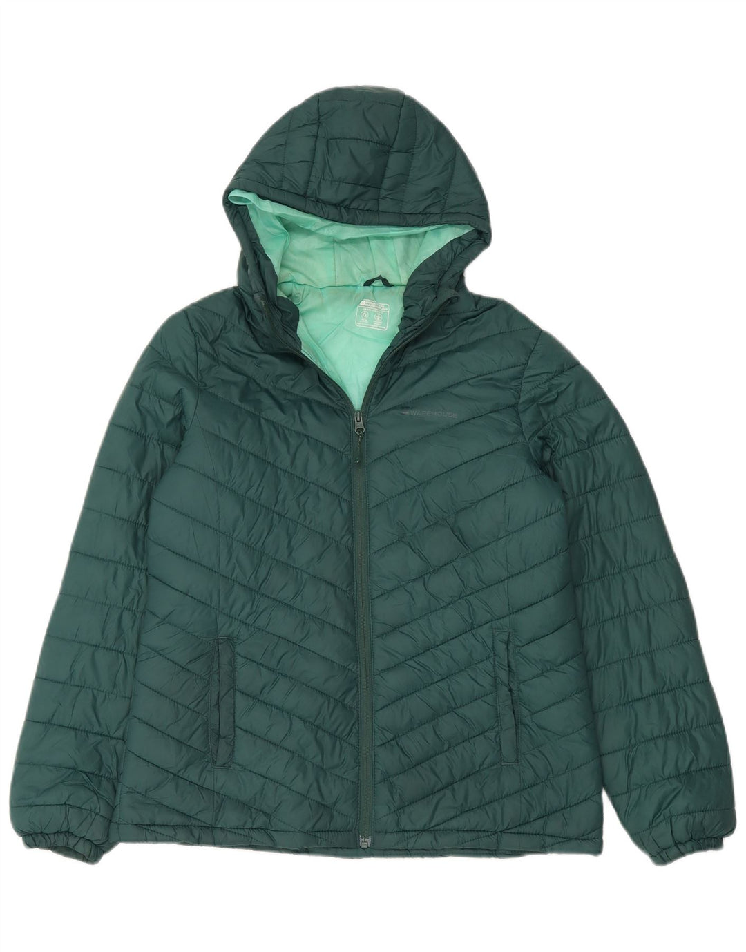 Giacca imbottita con cappuccio da donna Mountain Warehouse UK 14 Large Verde Poliammide