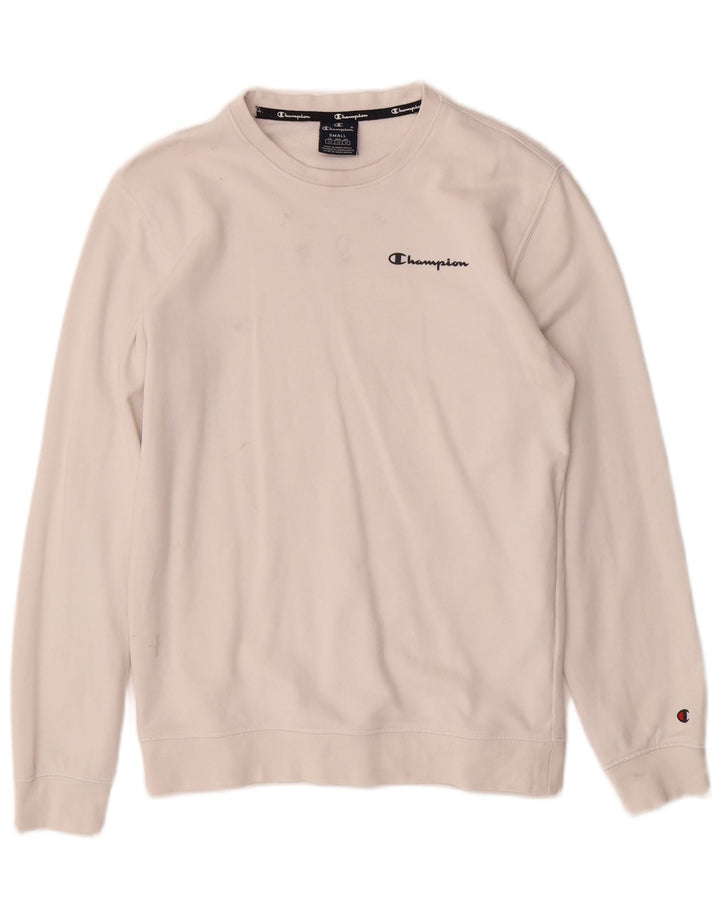 CHAMPION Felpa da Uomo Maglione Piccolo Cotone Bianco