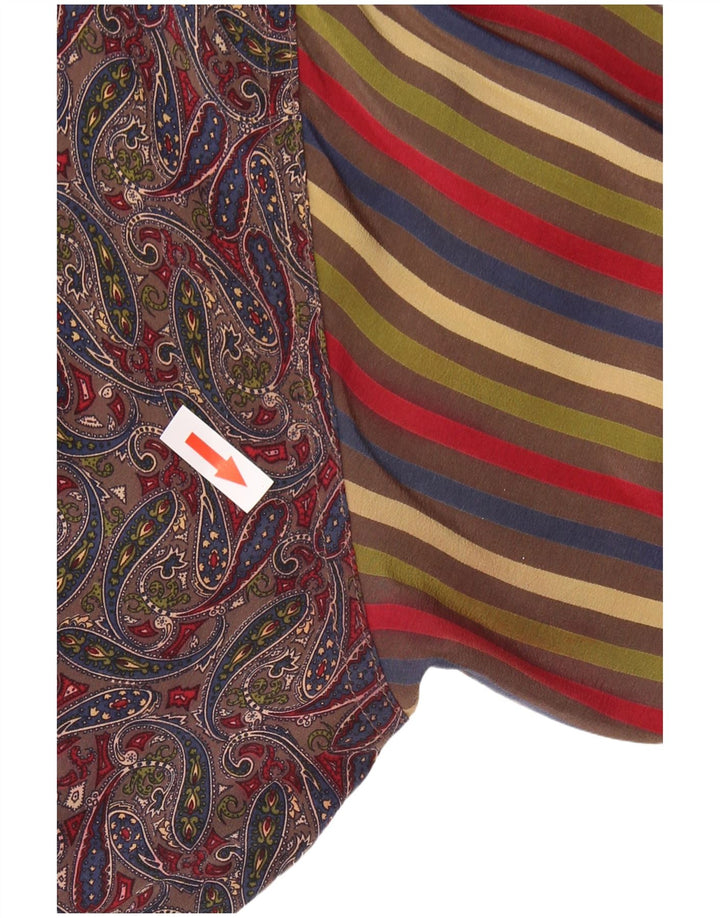 Camicetta camicia da donna VINTAGE UK 12 Seta Paisley multicolore media