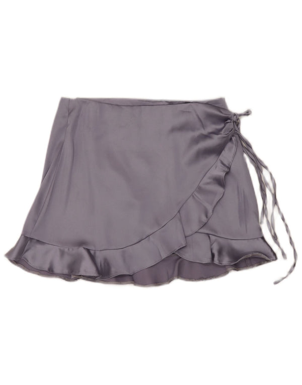 Gonna mini avvolgente da donna Topshop UK 12 media W30 poliestere viola