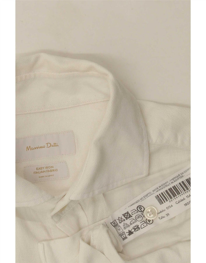 Camicia da uomo Massimo Dutti taglia 39 cotone bianco medio