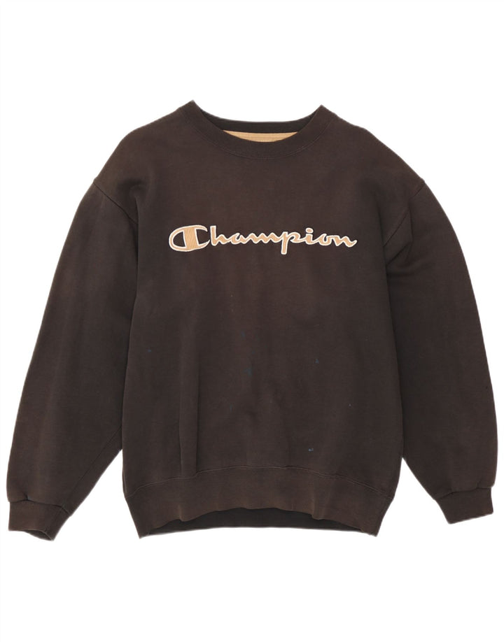 Felpa grafica da uomo Champion, maglione piccolo marrone