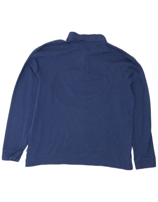 Polo Hugo Boss da uomo a maniche lunghe, vestibilità regolare, grande, in cotone blu