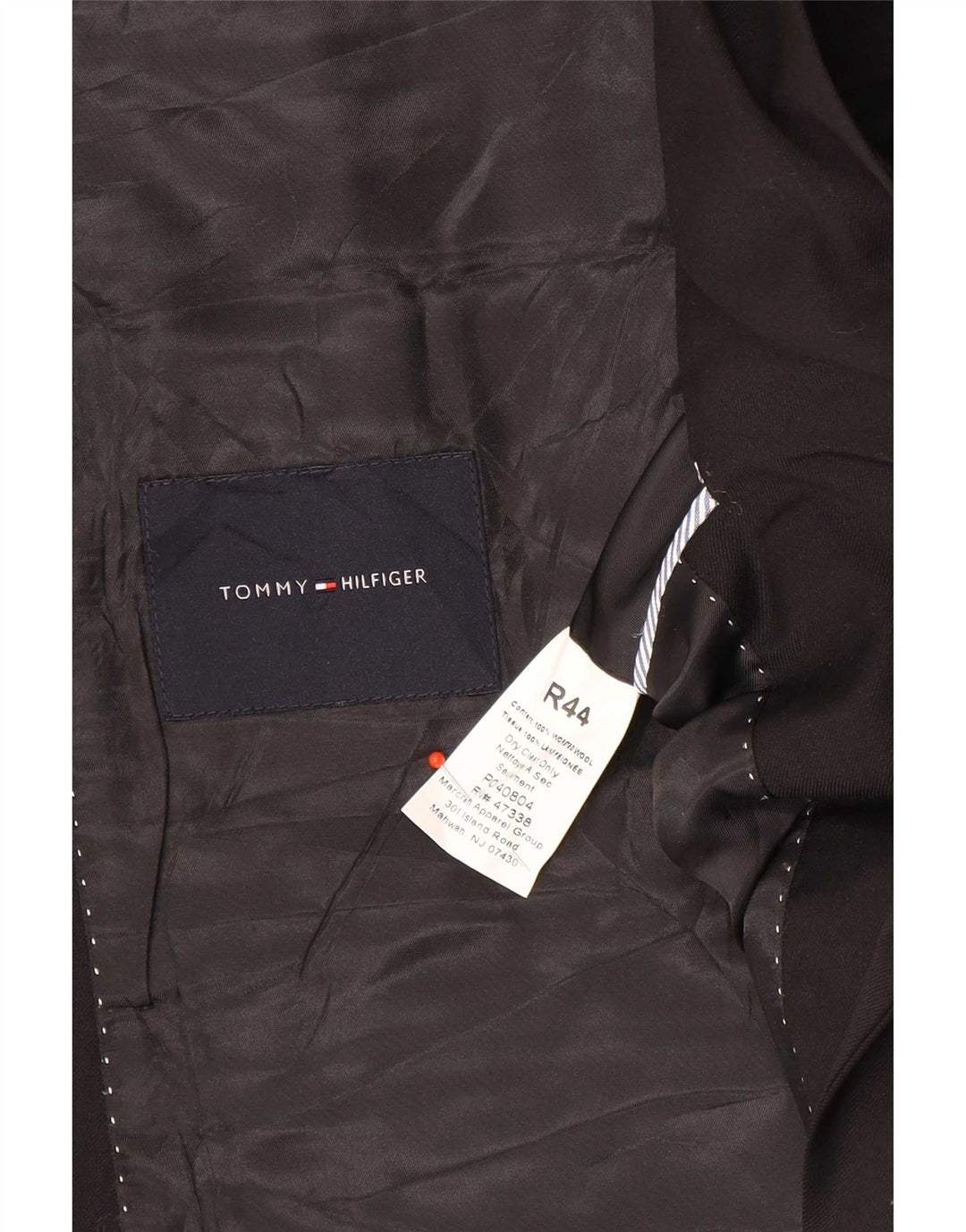 Giacca blazer a 2 bottoni da uomo Tommy Hilfiger UK 44 2XL lana nera