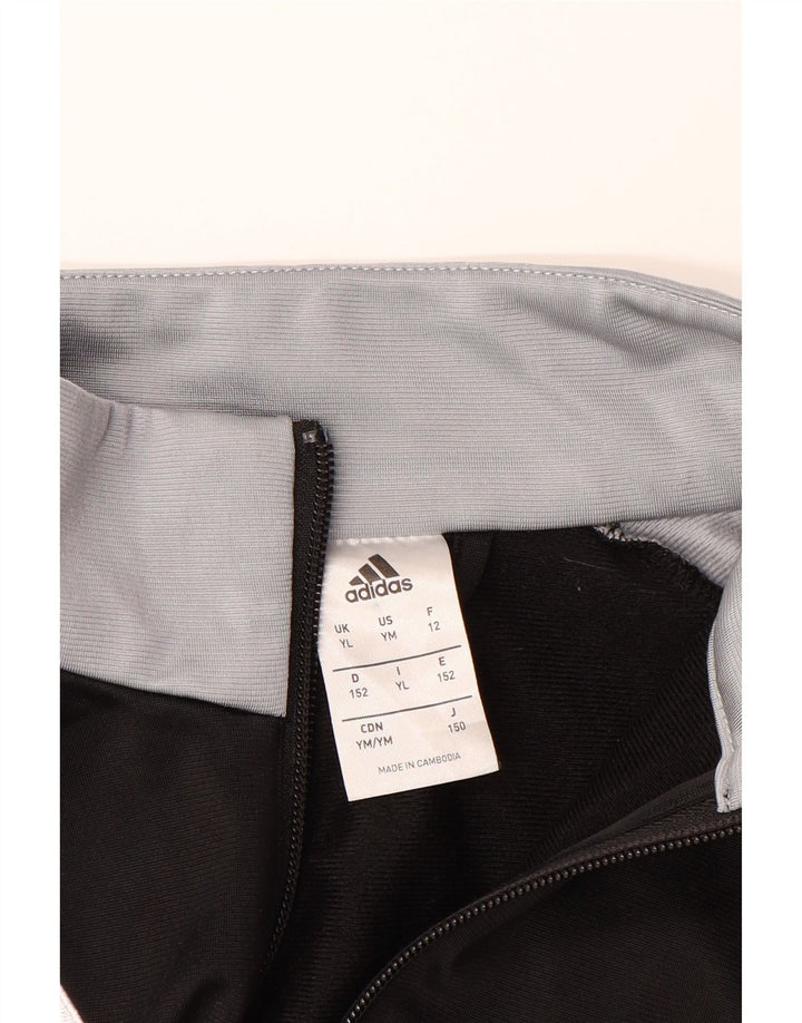 ADIDAS Boys Tracksuit Top Jacket 11-12 Years Black Polyester Vintage Adidas and Second-Hand Adidas from Messina Hembry 