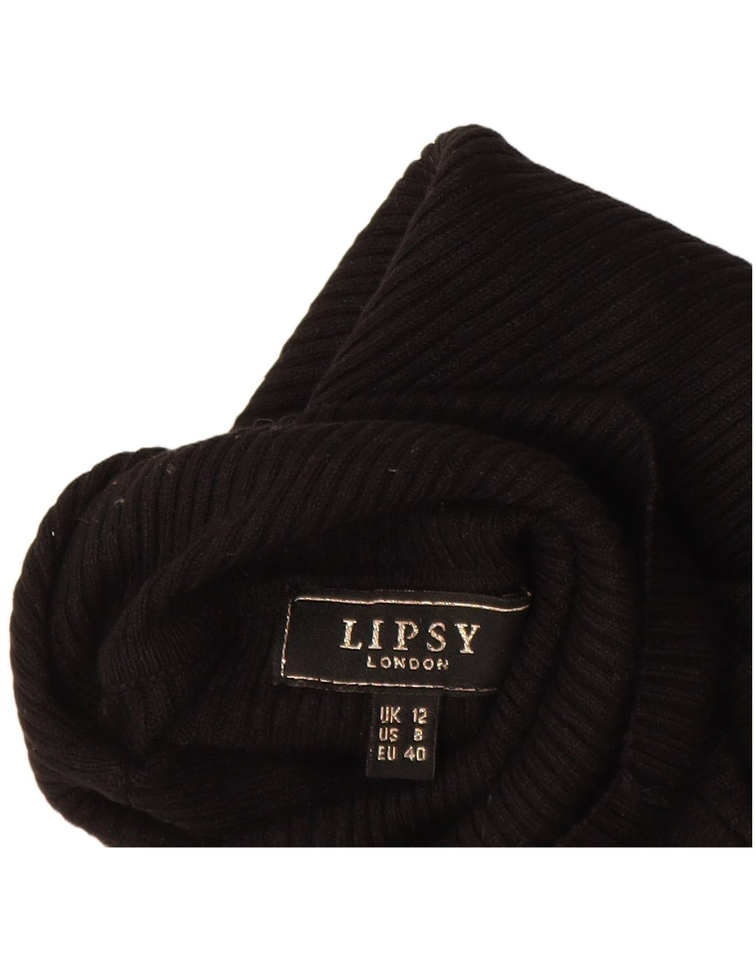 Maglione maglione a collo alto da donna Lipsy UK 12 Viscosa nera media