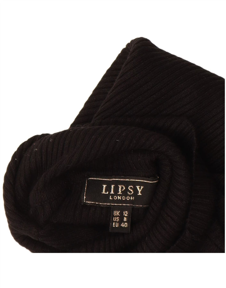 Maglione maglione a collo alto da donna Lipsy UK 12 Viscosa nera media
