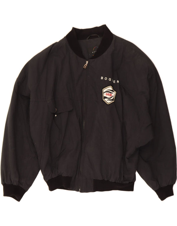 BOGNER Mens Joan Thyzmann Bomber Jacket UK 40 Large Navy Blue Polyamide
