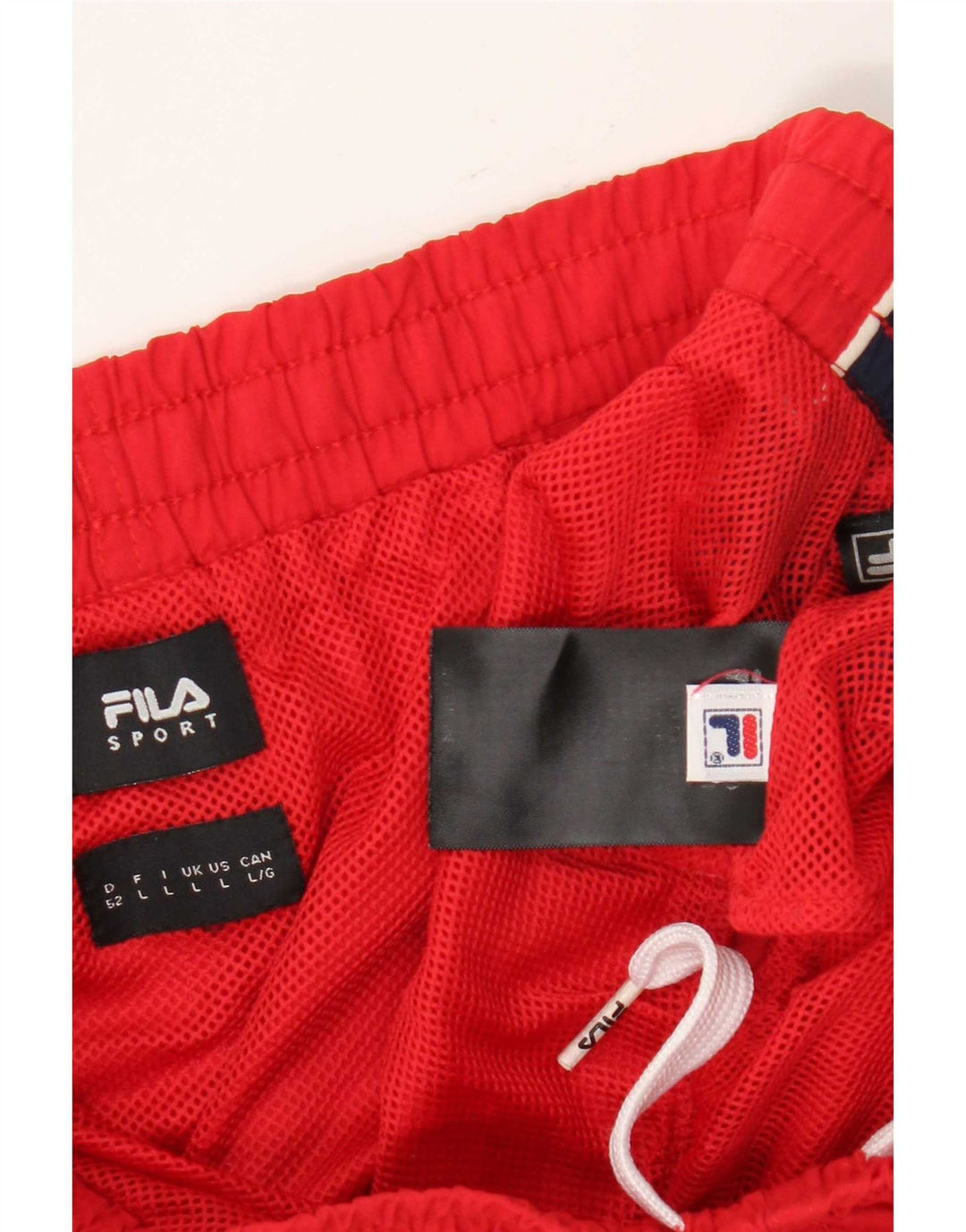 Pantaloncini sportivi grafici da uomo Fila Large rosso color block in poliammide