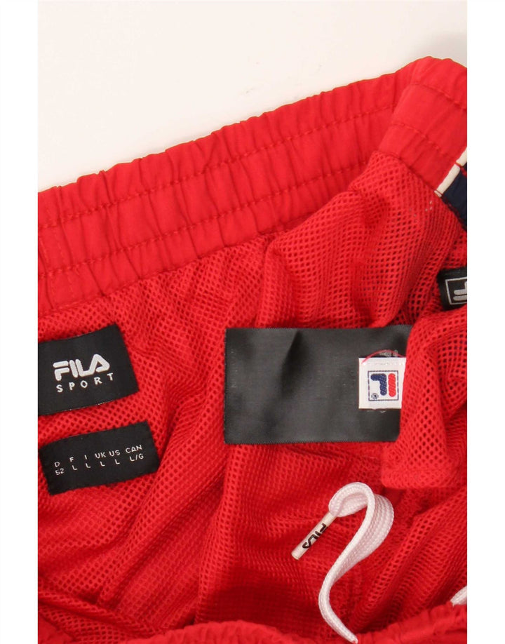 Pantaloncini sportivi grafici da uomo Fila Large rosso color block in poliammide