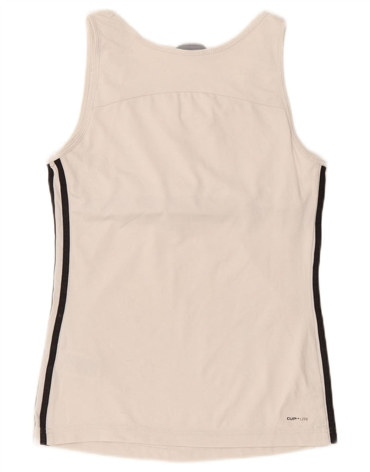 Canottiera Adidas da donna UK 10 piccola bianca in poliestere