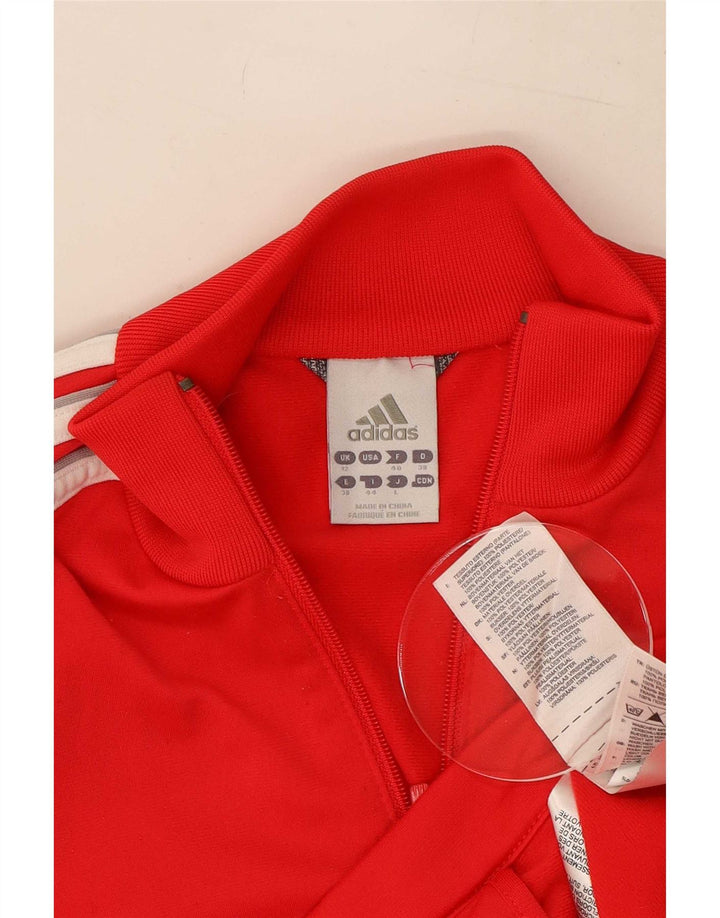 Giacca da tuta da donna Adidas UK 12 medio rosso poliestere