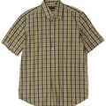 Camicia a maniche corte da uomo Hugo Boss taglia 40 15 3/4 percalle verde medio
