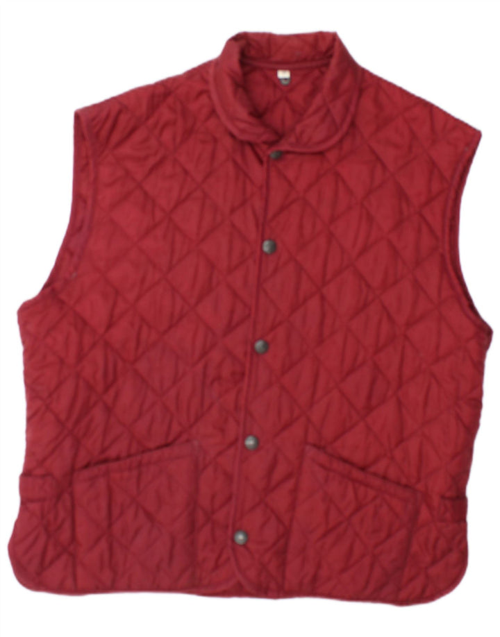 Gilet trapuntato da uomo vintage UK 38 Borgogna medio