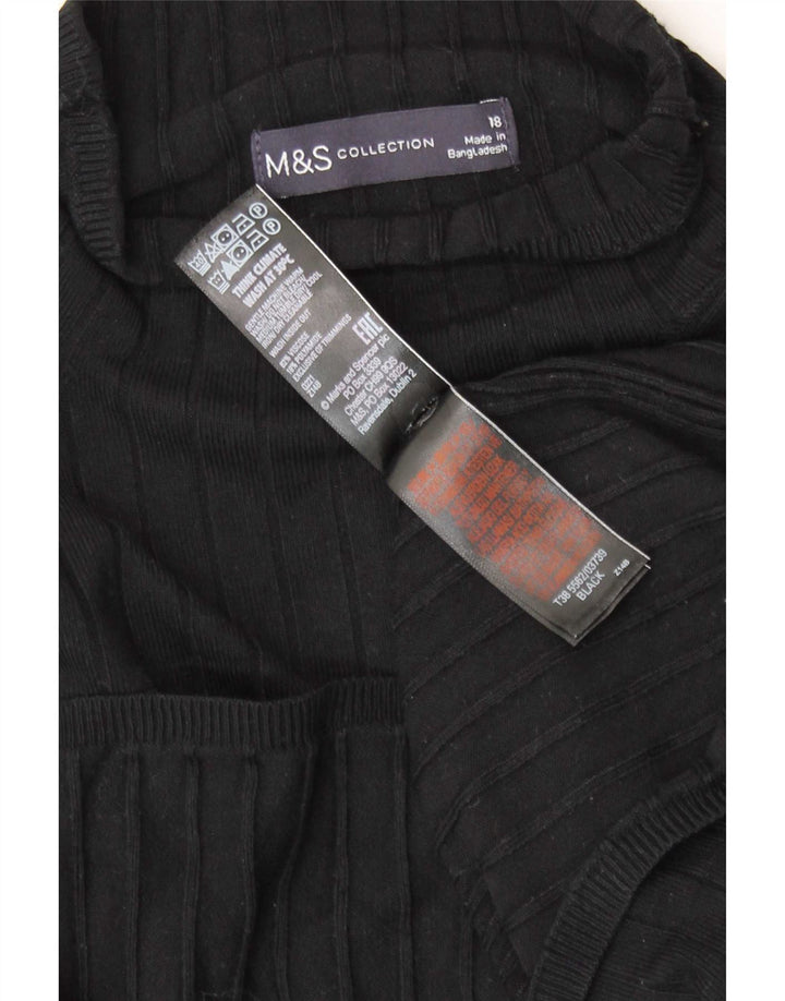 Maglione maglione a collo alto da donna Marks & Spencer UK 18 XL viscosa nera