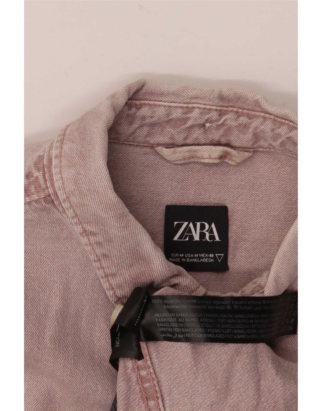 Camicia di jeans da uomo Zara in cotone viola medio