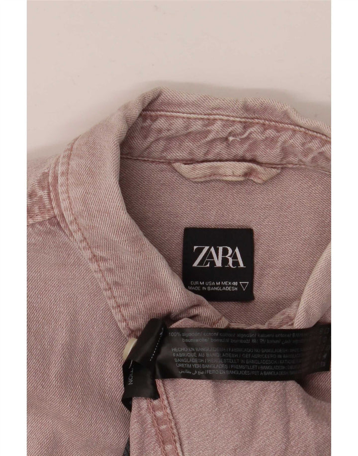 Camicia di jeans da uomo Zara in cotone viola medio