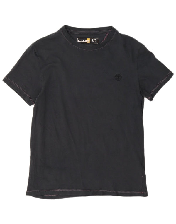 T-shirt slim fit da uomo Timberland Top Small in cotone blu navy