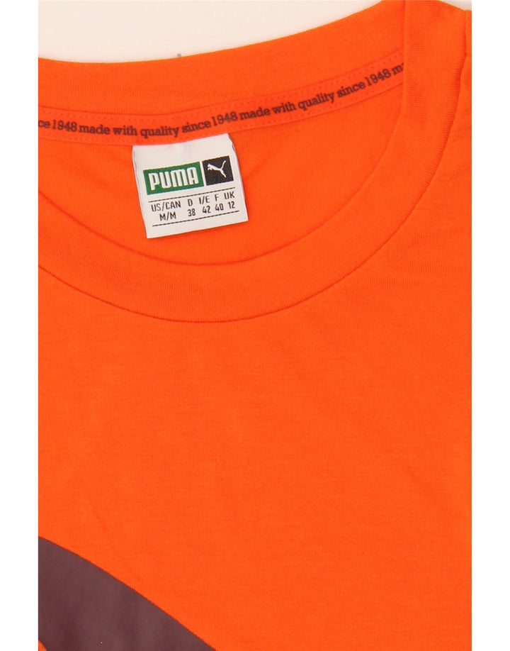 PUMA Womens Graphic T-Shirt Top UK 12 Medium  Orange Polyester Vintage Puma and Second-Hand Puma from Messina Hembry 