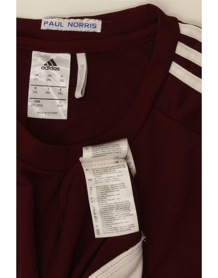 T-shirt Adidas Climalite da uomo Top 2XL Bordeaux poliestere