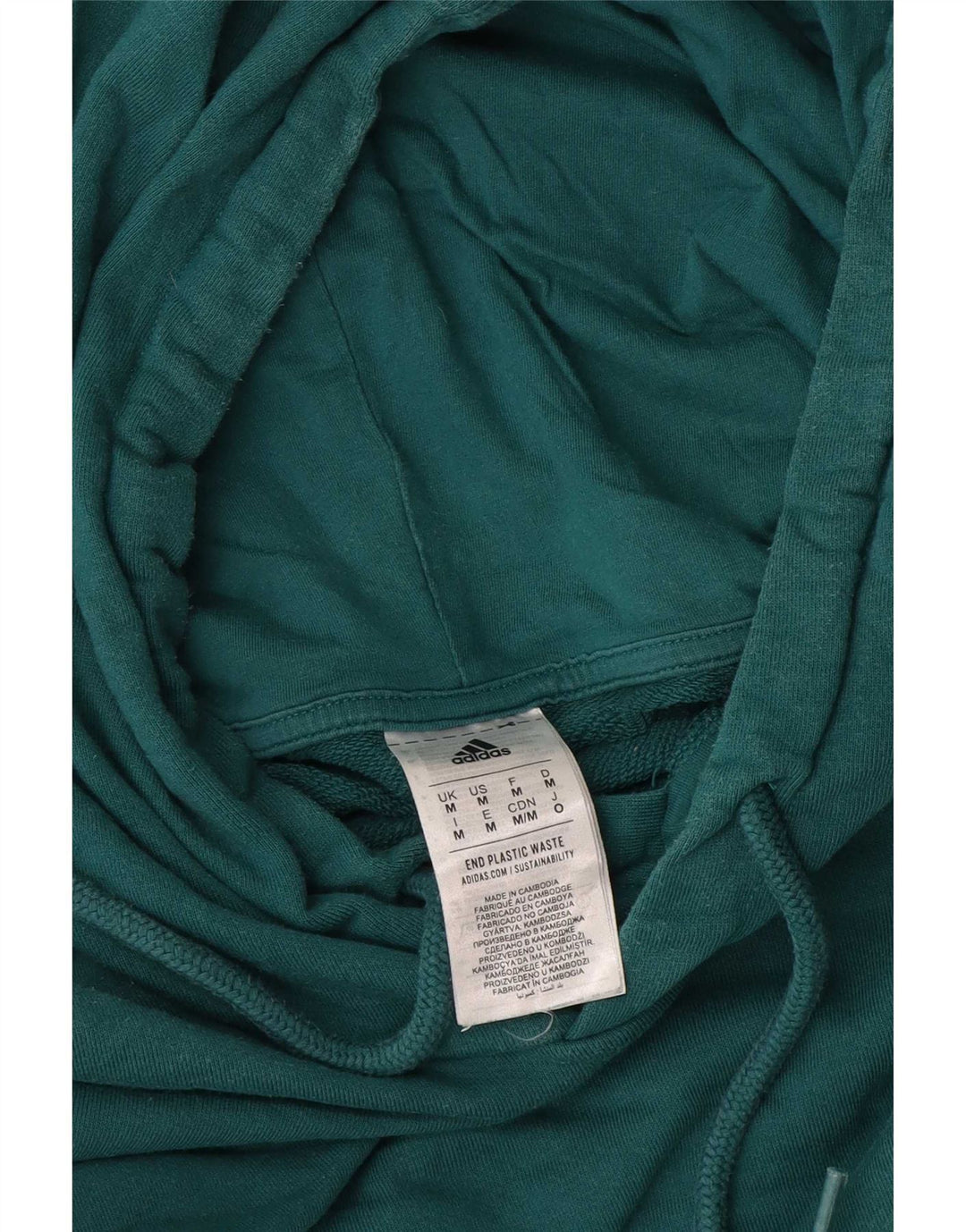 Felpa con cappuccio da uomo Adidas in cotone verde medio