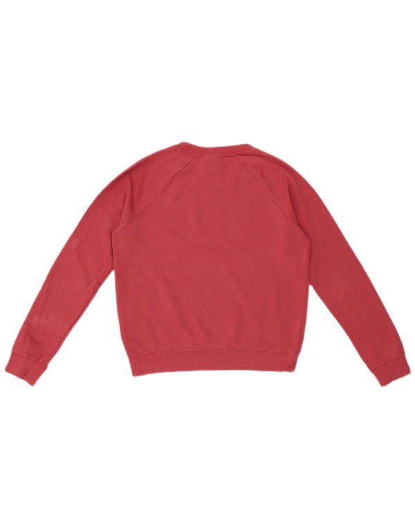 Felpa Oversize Crop da Donna Nike UK 6 XS Cotone Rosso