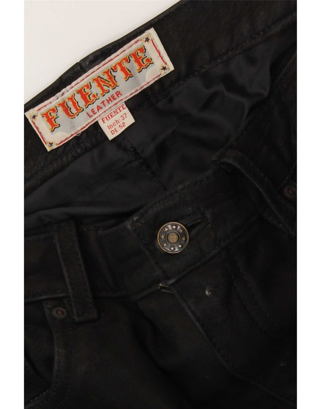 Pantaloni in pelle da uomo Fuente W37 L31 Pelle nera