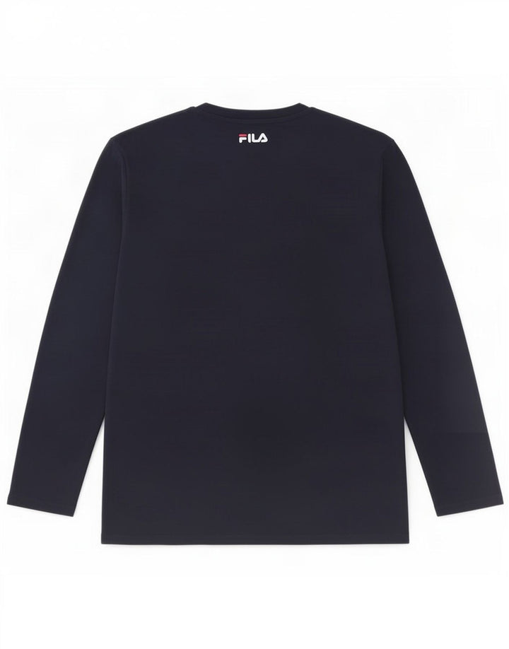 Maglia da uomo Fila a maniche lunghe XL in cotone blu navy