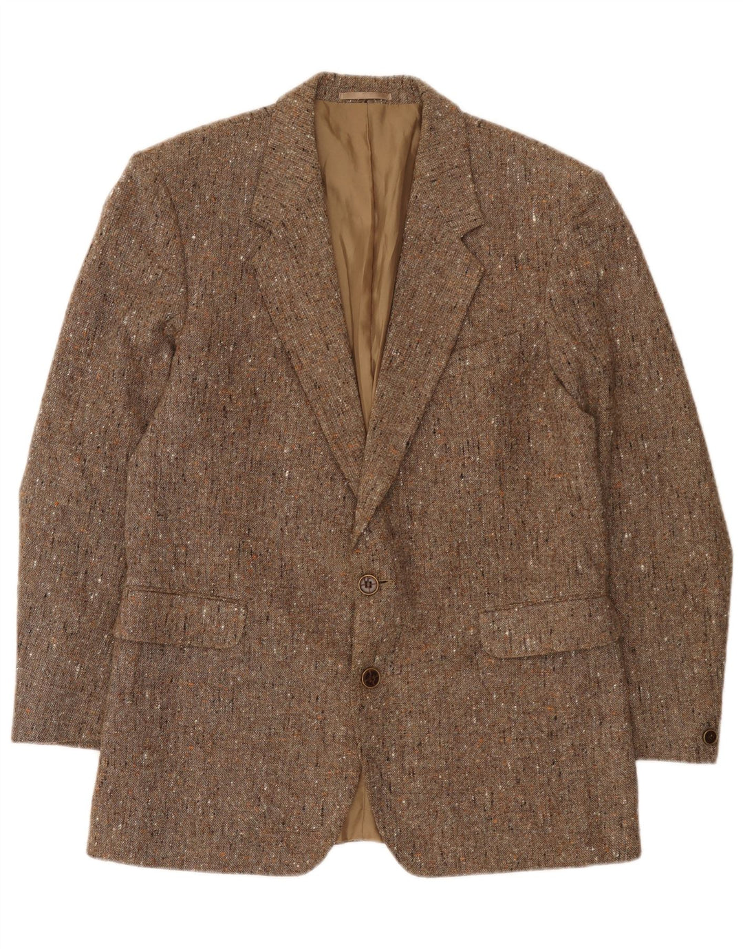 Giacca blazer vintage da uomo a 2 bottoni UK 38 Beige medio screziato