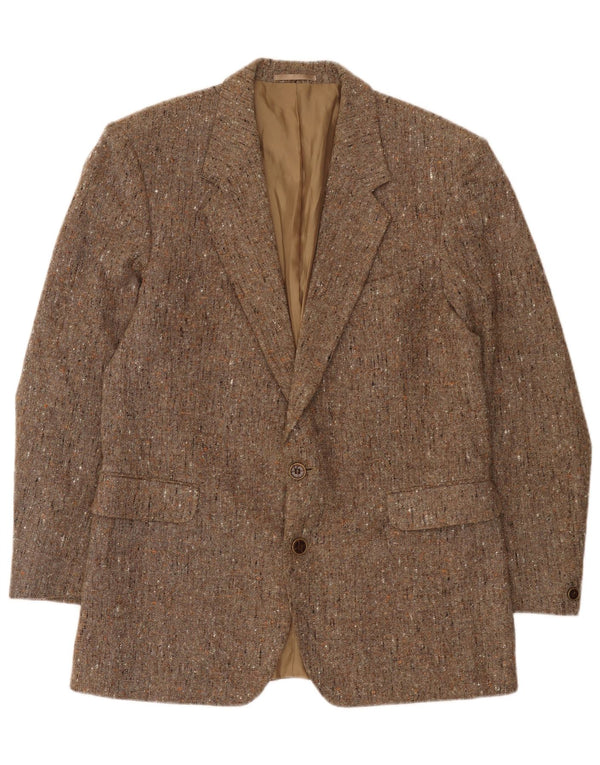 Giacca blazer vintage da uomo a 2 bottoni UK 38 Beige medio screziato