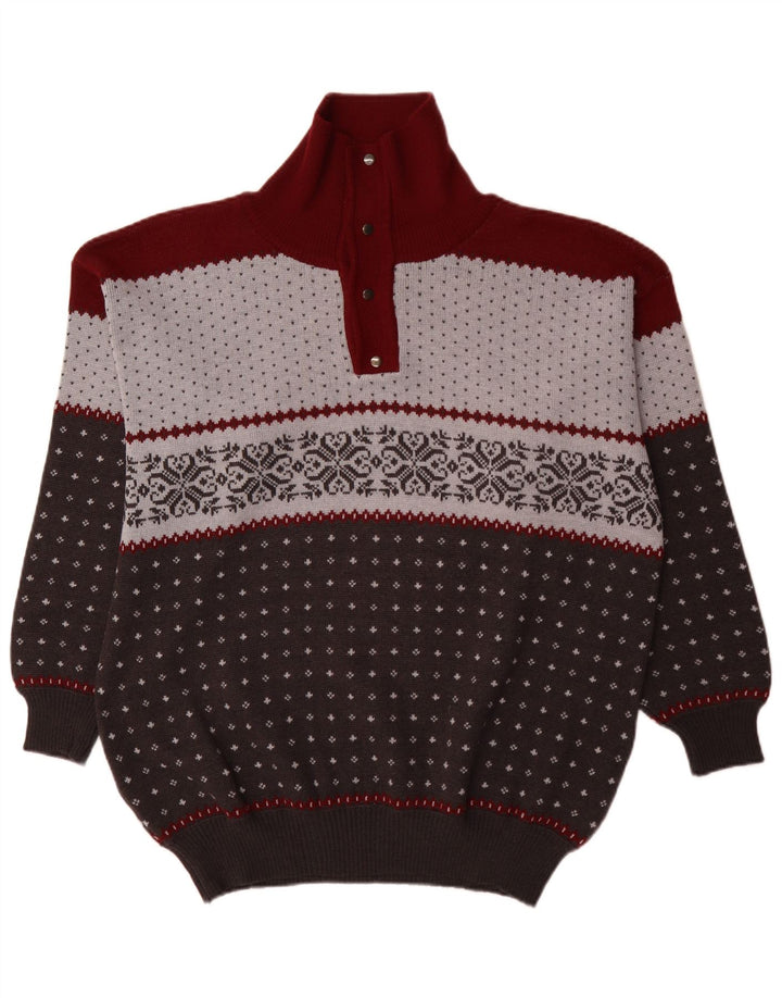Maglione da uomo Summit con bottoni e collo 3XL Lana Fair Isle multicolore