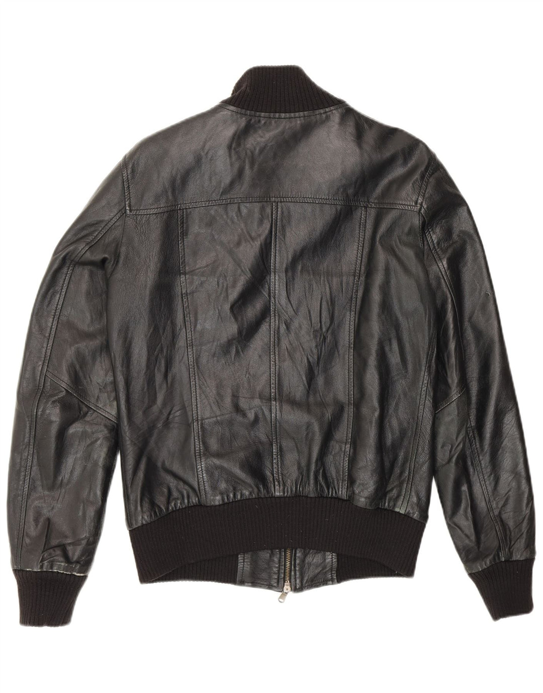 Giacca in pelle vintage da uomo UK 36 piccola nera